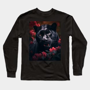 Floral Black Panther 3 Long Sleeve T-Shirt